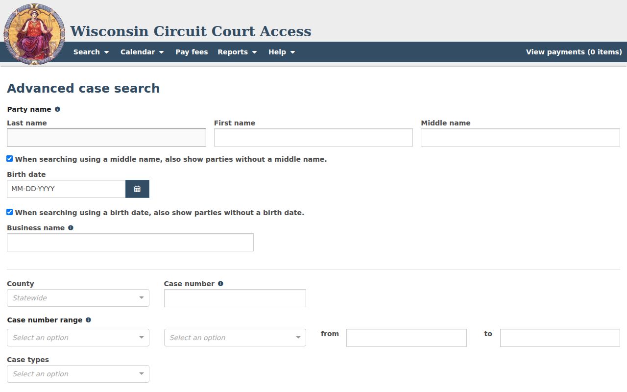 Burnett County case lookup advanced search