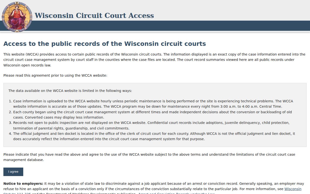 Burnett County case lookup WCCA disclosure