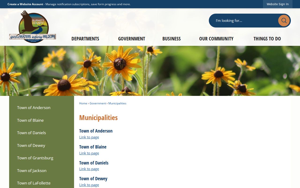 Burnett County court docket municipality list