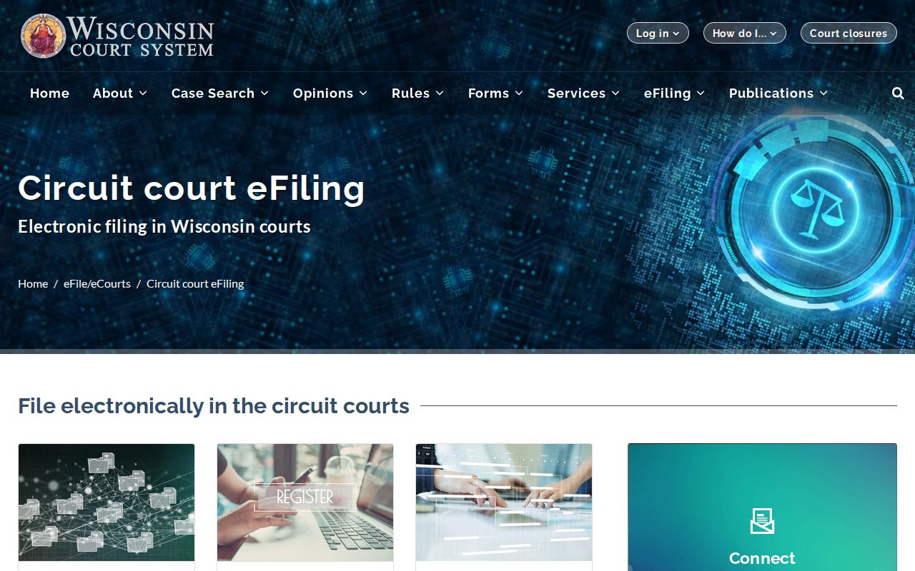 Burnett County court records Wisconsin eFiling service